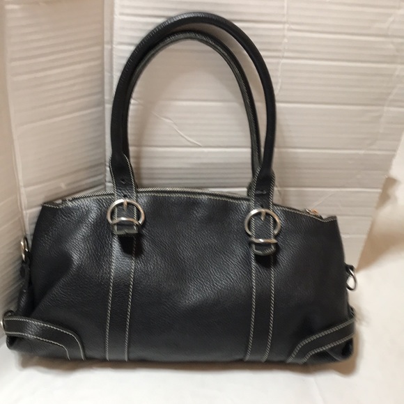 Prada vintage pebble leather satchel with silver tone hardware. EUC - Picture 7 of 10